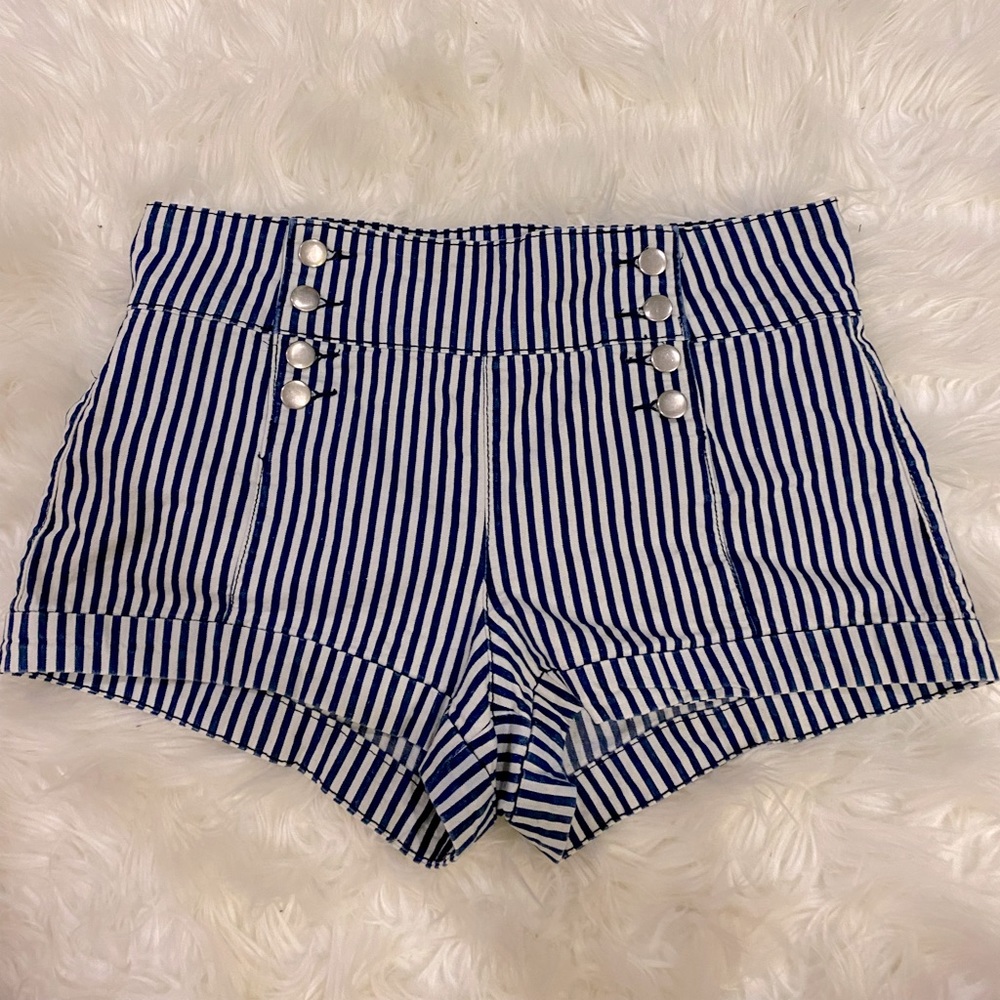Forever 21 Striped Button Shorts